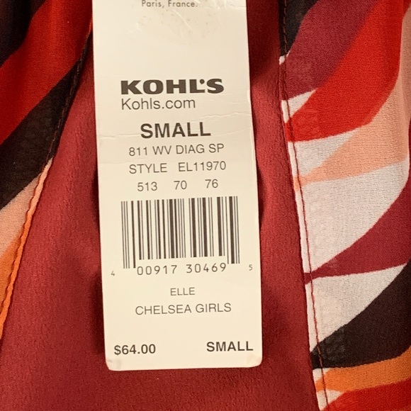 Elle casual block print jr. dress. Size small - Picture 8 of 8